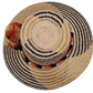 Margo straw hat with neutral braid and handcrafted pompoms in cream, rust, and brown

