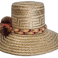 Earthy toned artisan straw hat with minimalist boho design and handmade trim

