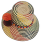 Colorful Bohemian Wayuu straw hat featuring traditional rainbow-style weaving