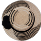 Boho chic Wayuu hat named Presley with black patterns and cultural design

