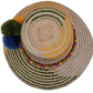 Sevyn boho straw hat with natural weave and vibrant handcrafted pompom trim

