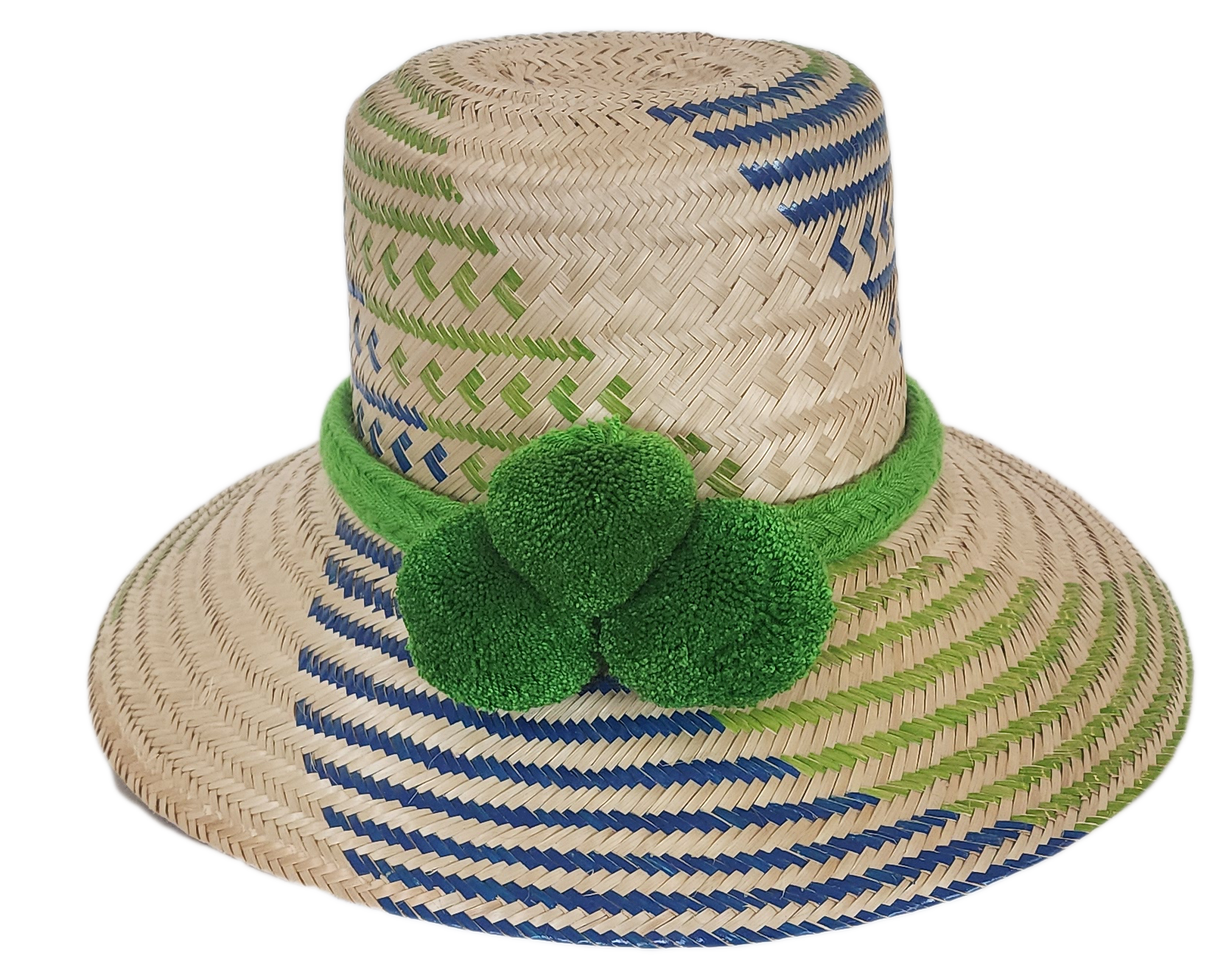 Handcrafted straw hat, perfect as a boho hat and loved for its fashion accessory hat flair.
