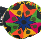 Vibrant boho Wayuu bag with punch-needle details and tassel accents