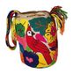Artisan-crafted crochet bag with bird and flower embroidery