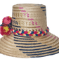 Designer straw hat handcrafted by Wayuu artisans from Iraca palm.
