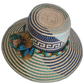 Boho Chick Wayuu Hat with handmade pompoms and traditional palm fiber construction