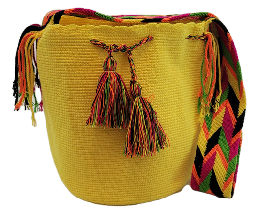 Phoenix Unicolor Large Handmade Wayuu Mochila Bag