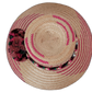 Bohemian Wayuu hat with traditional weave pattern and cultural pompom detail

