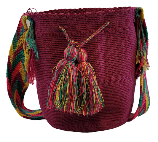 Anika Unicolor Large Handmade Wayuu Mochila Bag
