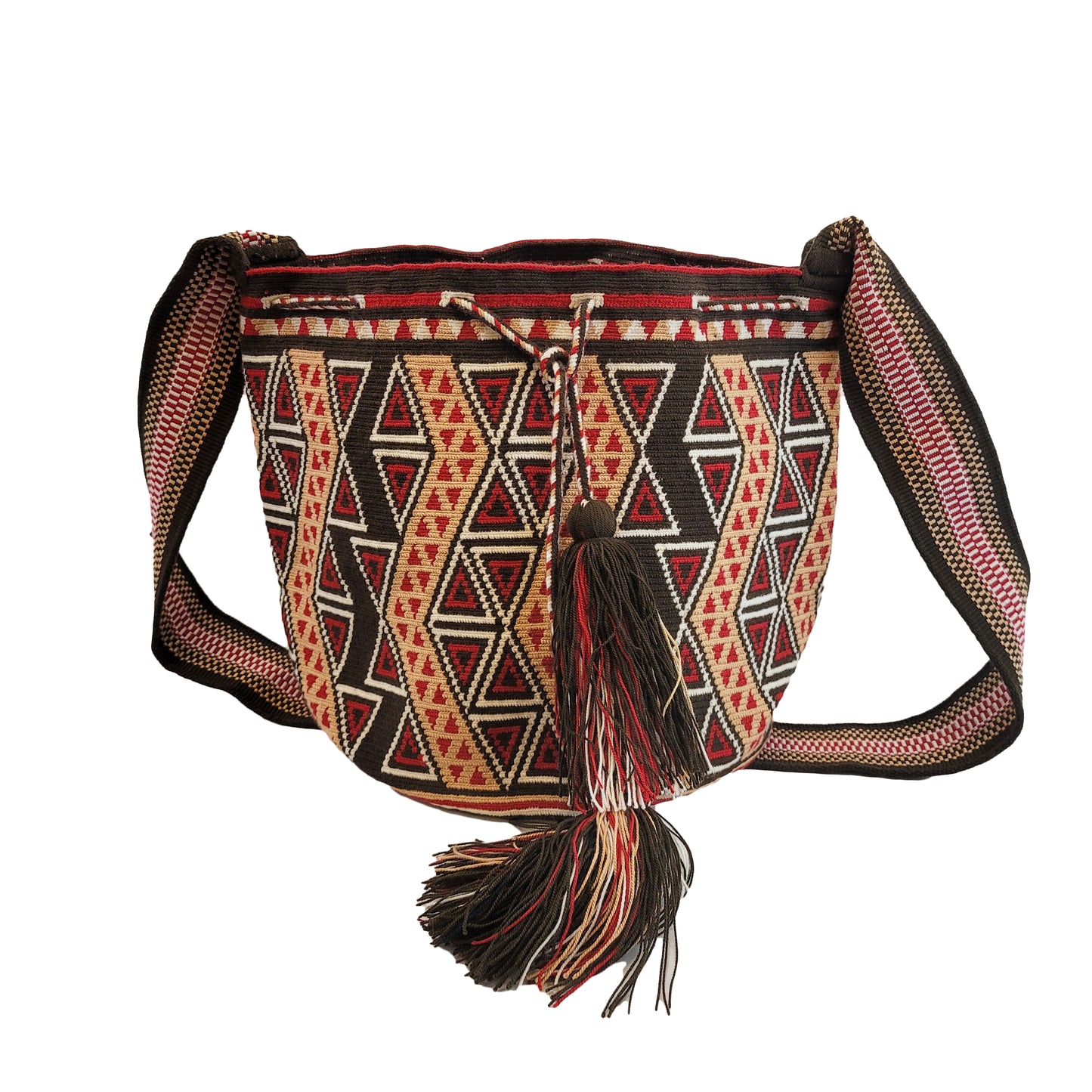 Adelynn One-Thread Handmade Wayuu Mochila Bag - front of bag