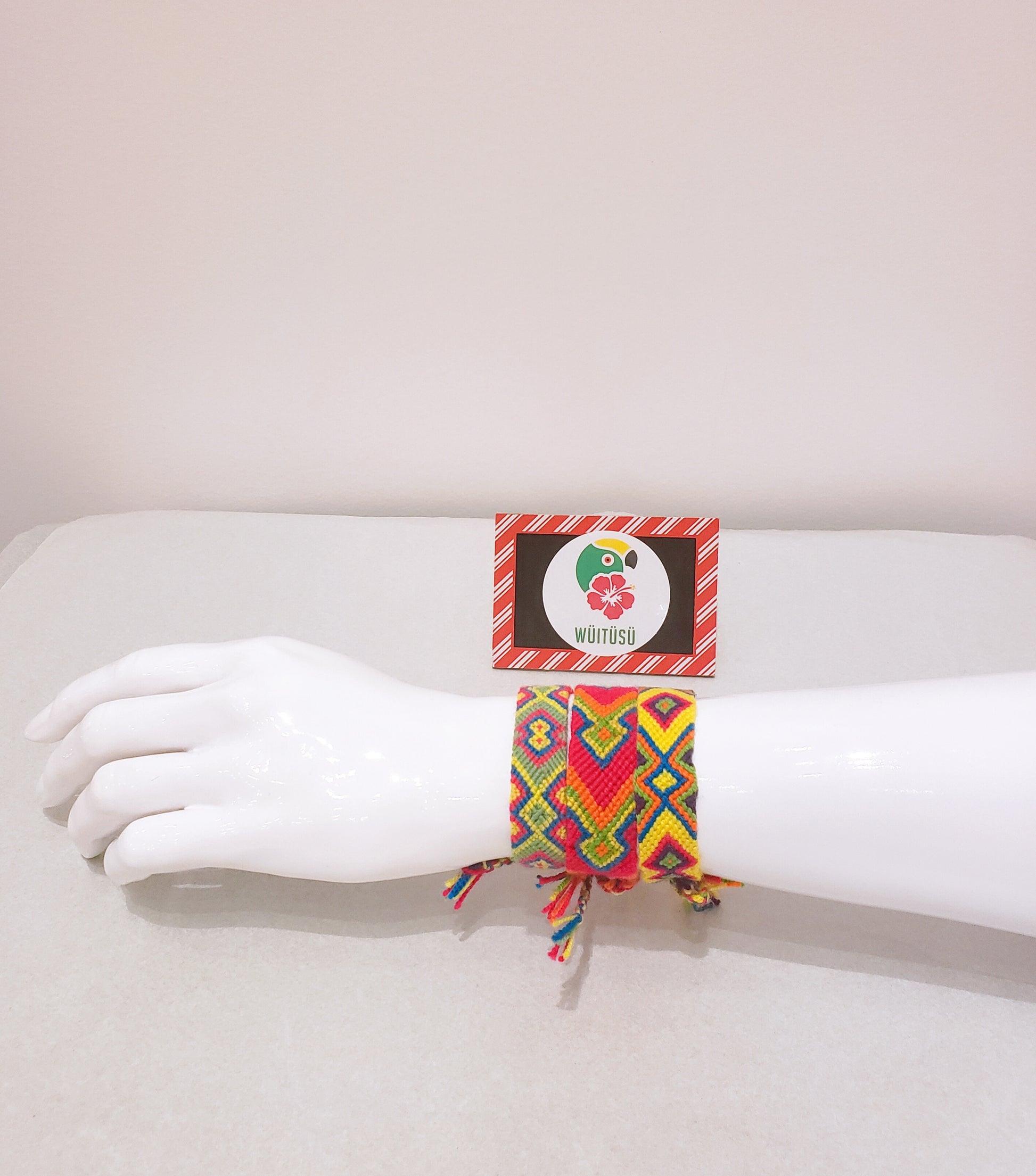 4 Pack of Three Neon Wayuu Handmade Bracelets - Wuitusu