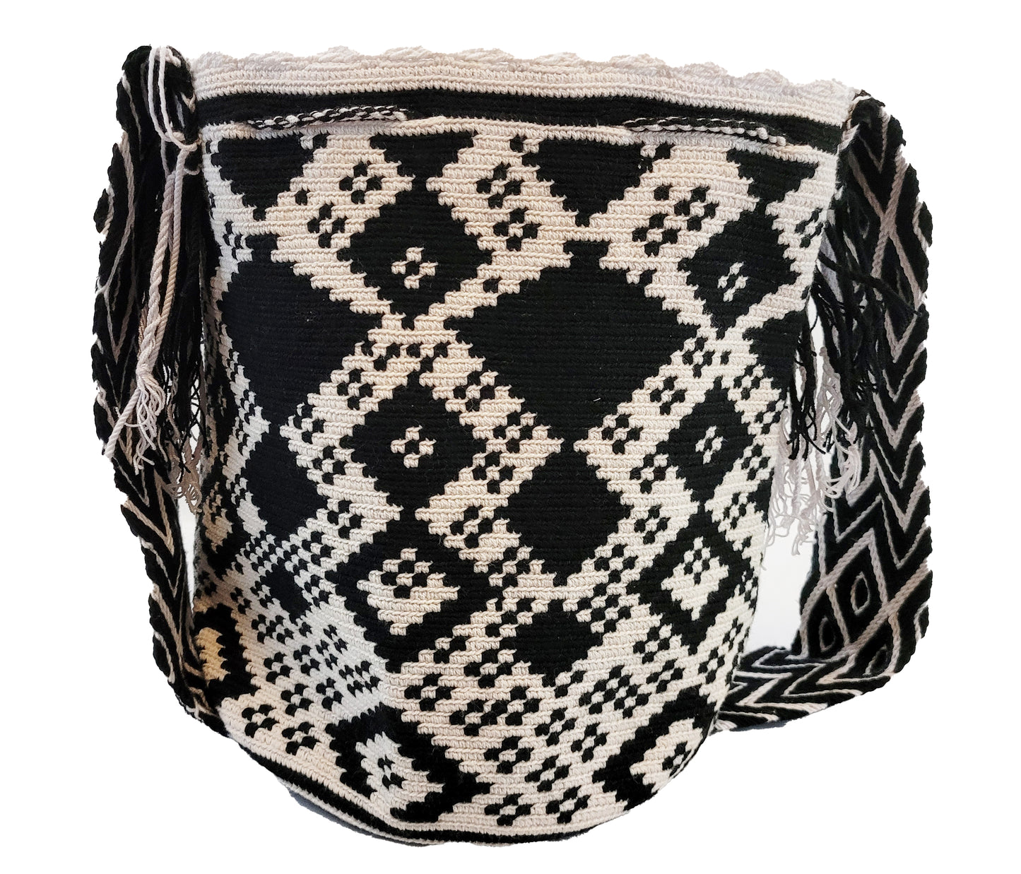 Autumn Handmade Crochet Wayuu Mochila Bag - back view