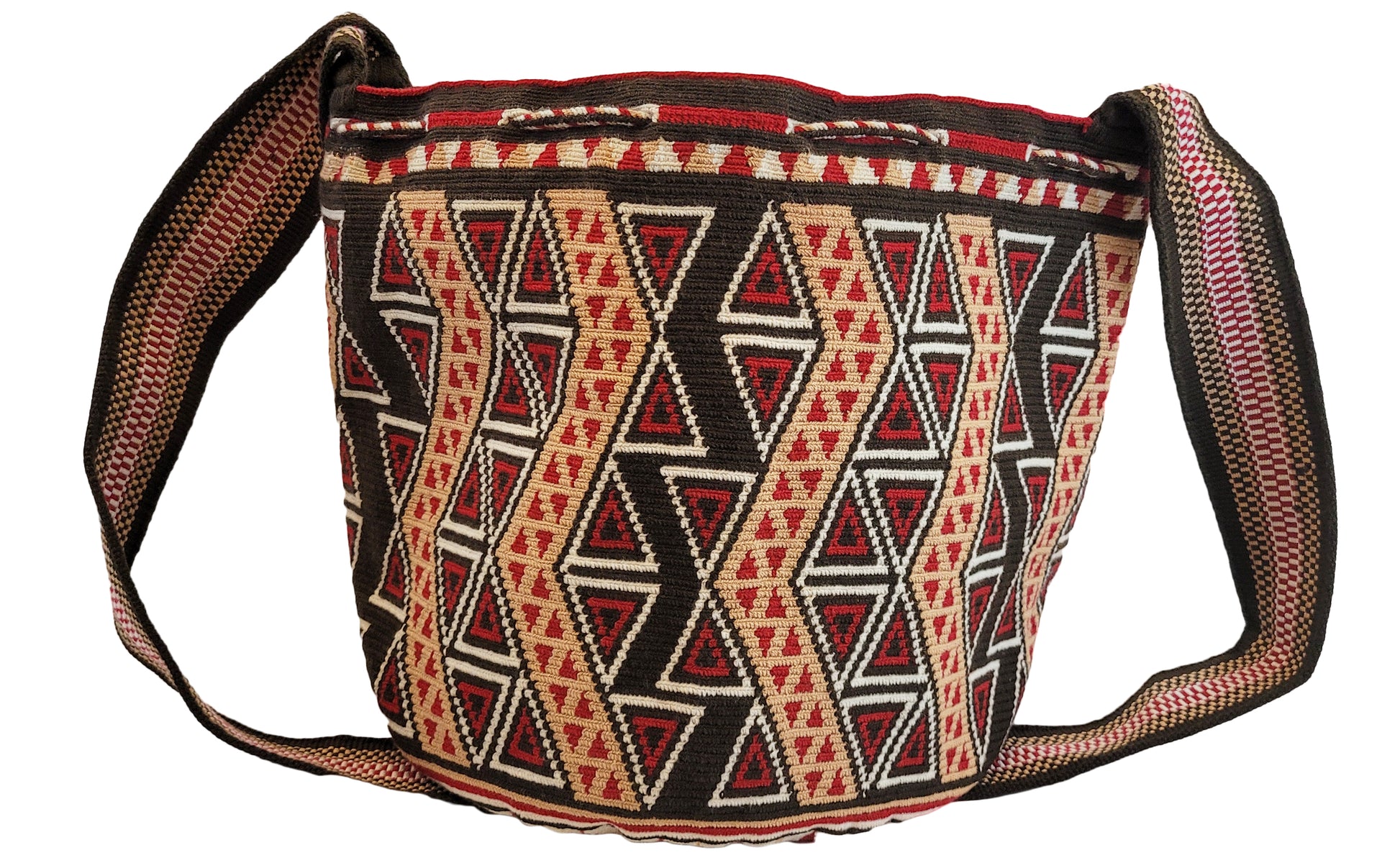 Bottom view Adelynn One-Thread Handmade Wayuu Mochila Bag - back of bag